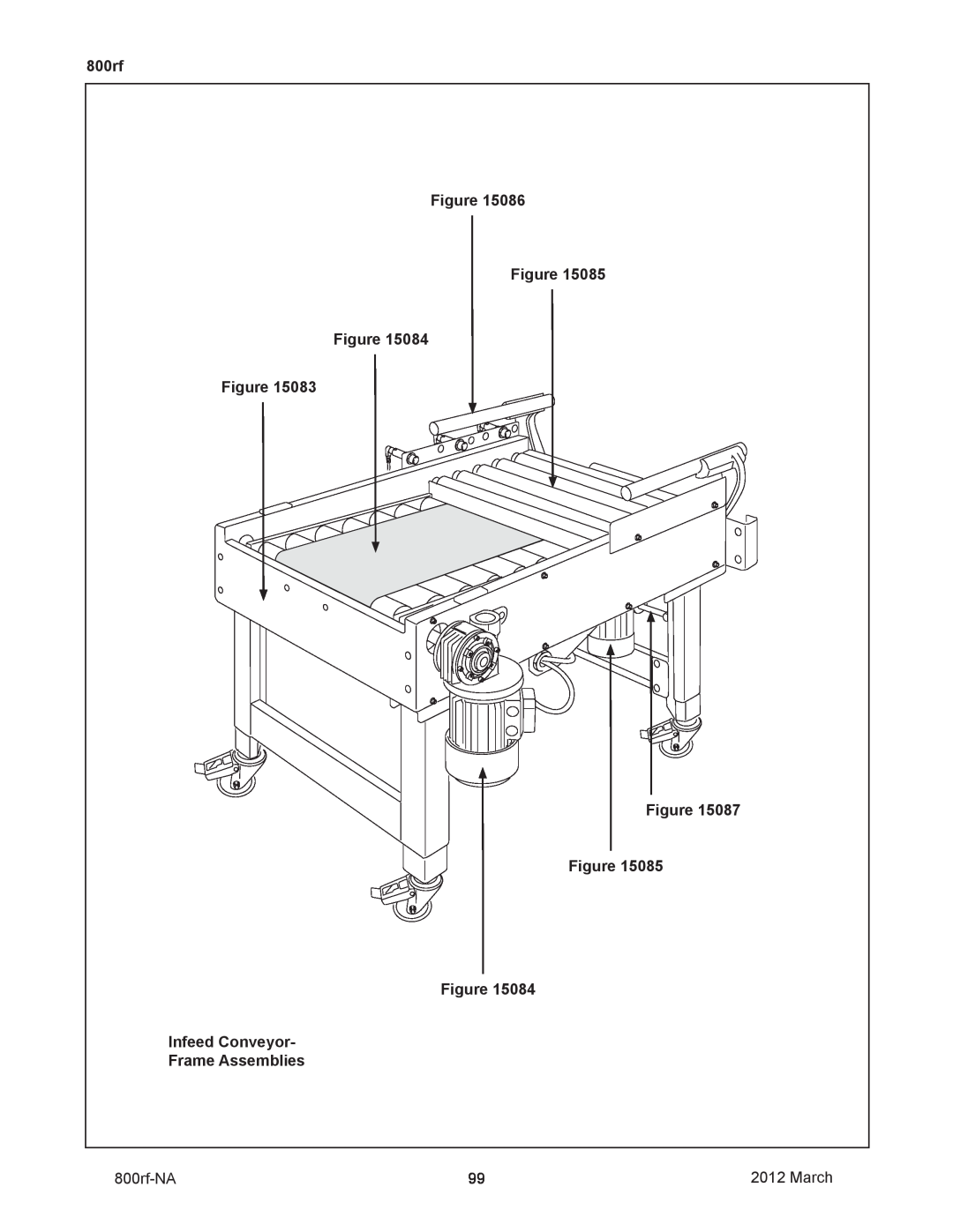 3M 40800 manual Infeed Conveyor Frame Assemblies, 800rf-NA, March 