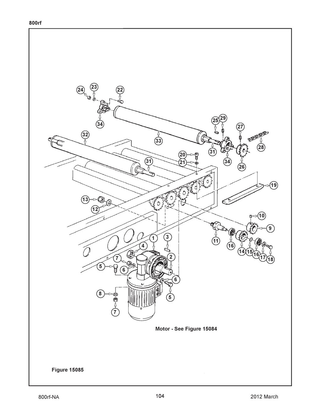 3M 40800 manual 14 15, Motor - See Figure, 800rf-NA, March 