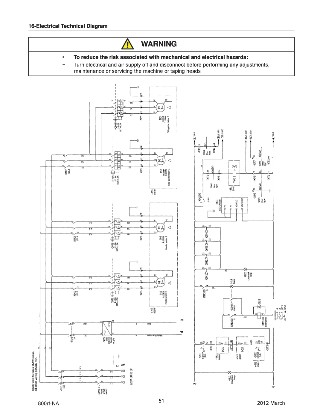 3M Electrical Technical Diagram, To reduce the risk associated with mechanical and electrical hazards, 800rf-NA, March 