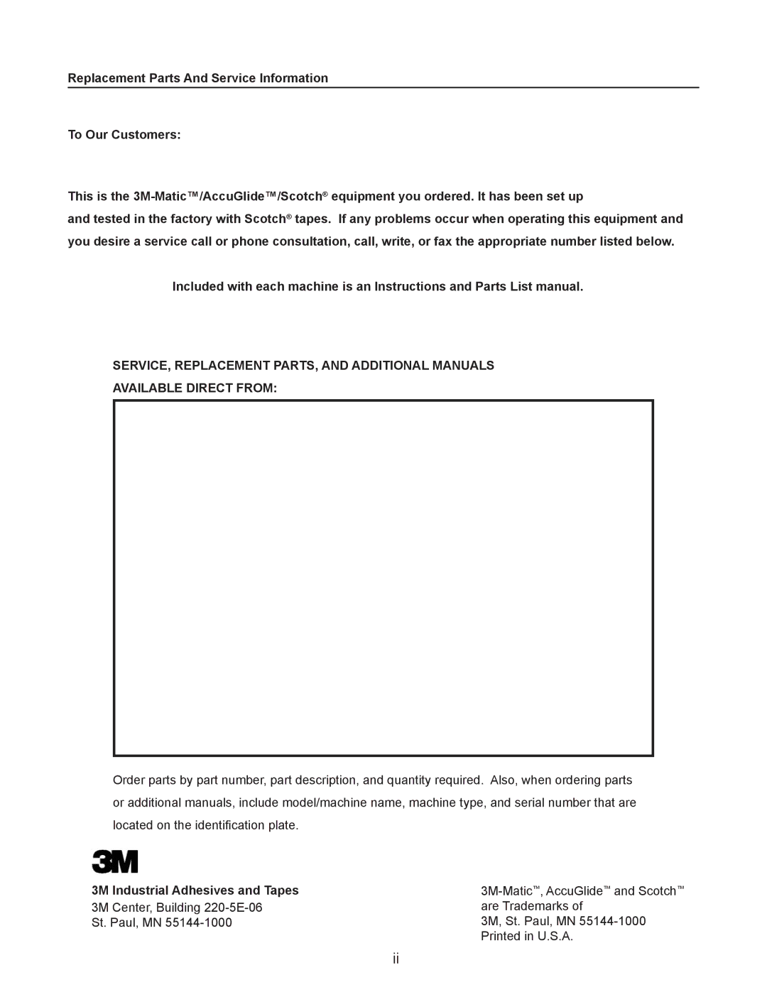 3M 40800 operating instructions 3M-Matic , AccuGlide and Scotch 