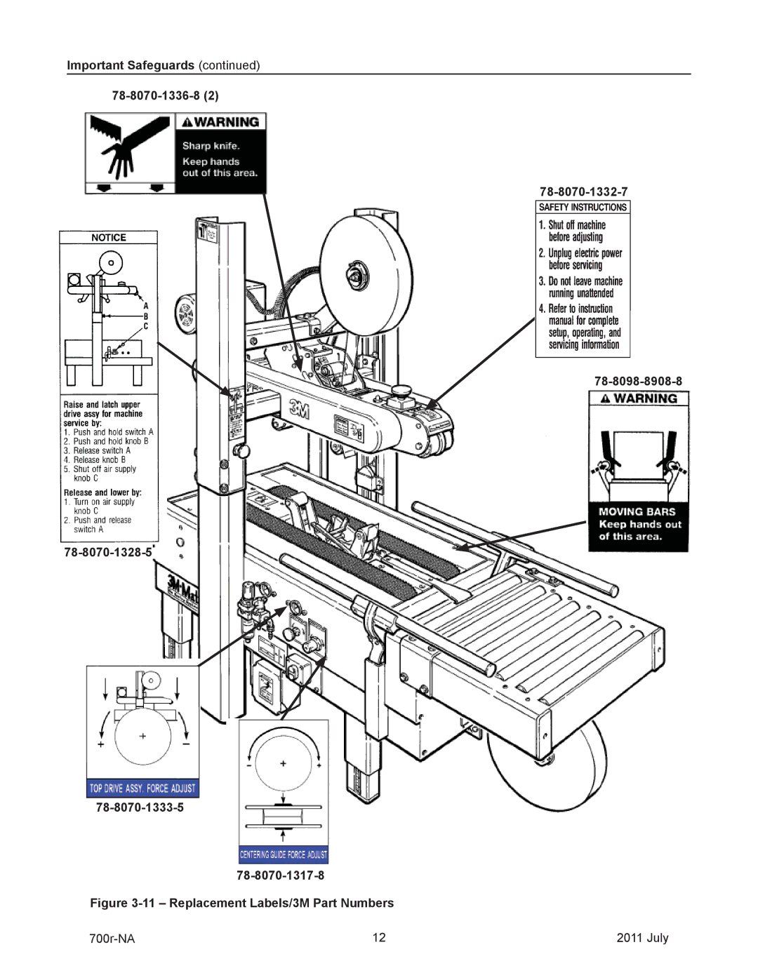 3M 40800 operating instructions Replacement Labels/3M Part Numbers 