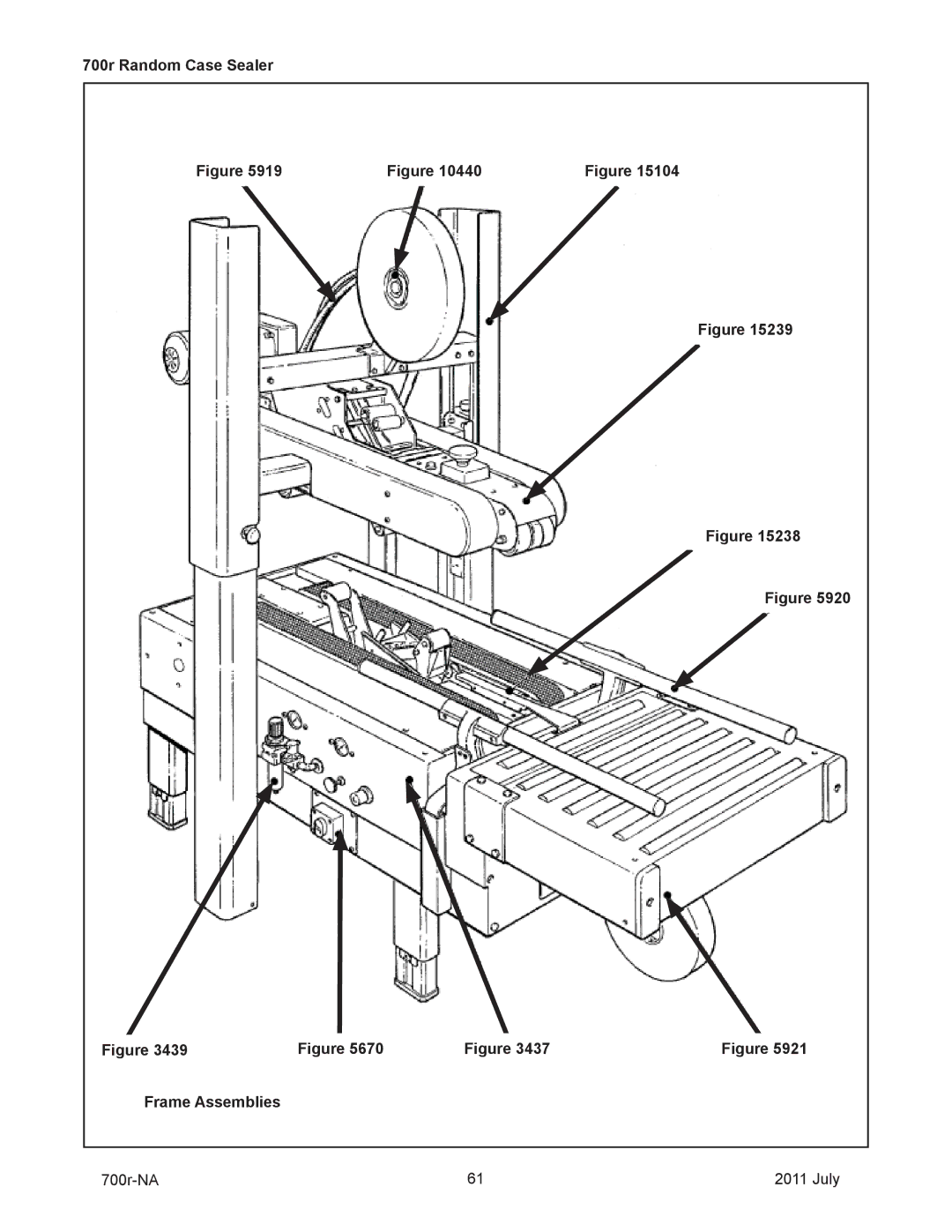 3M 40800 operating instructions 700r Random Case Sealer Frame Assemblies 700r-NA July 