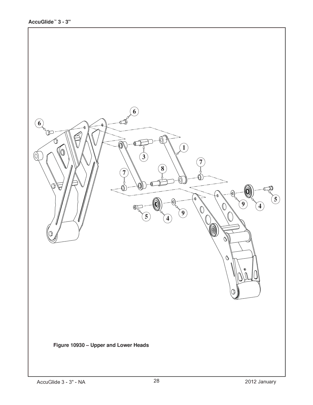 3M 40800 operating instructions Upper and Lower Heads AccuGlide 3 3 NA January 