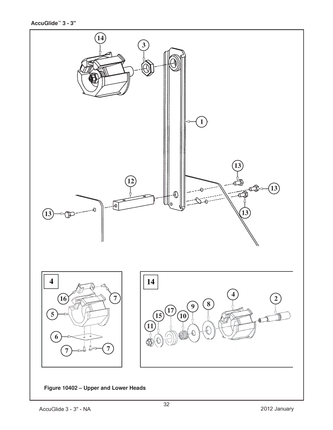 3M 40800 operating instructions Upper and Lower Heads 