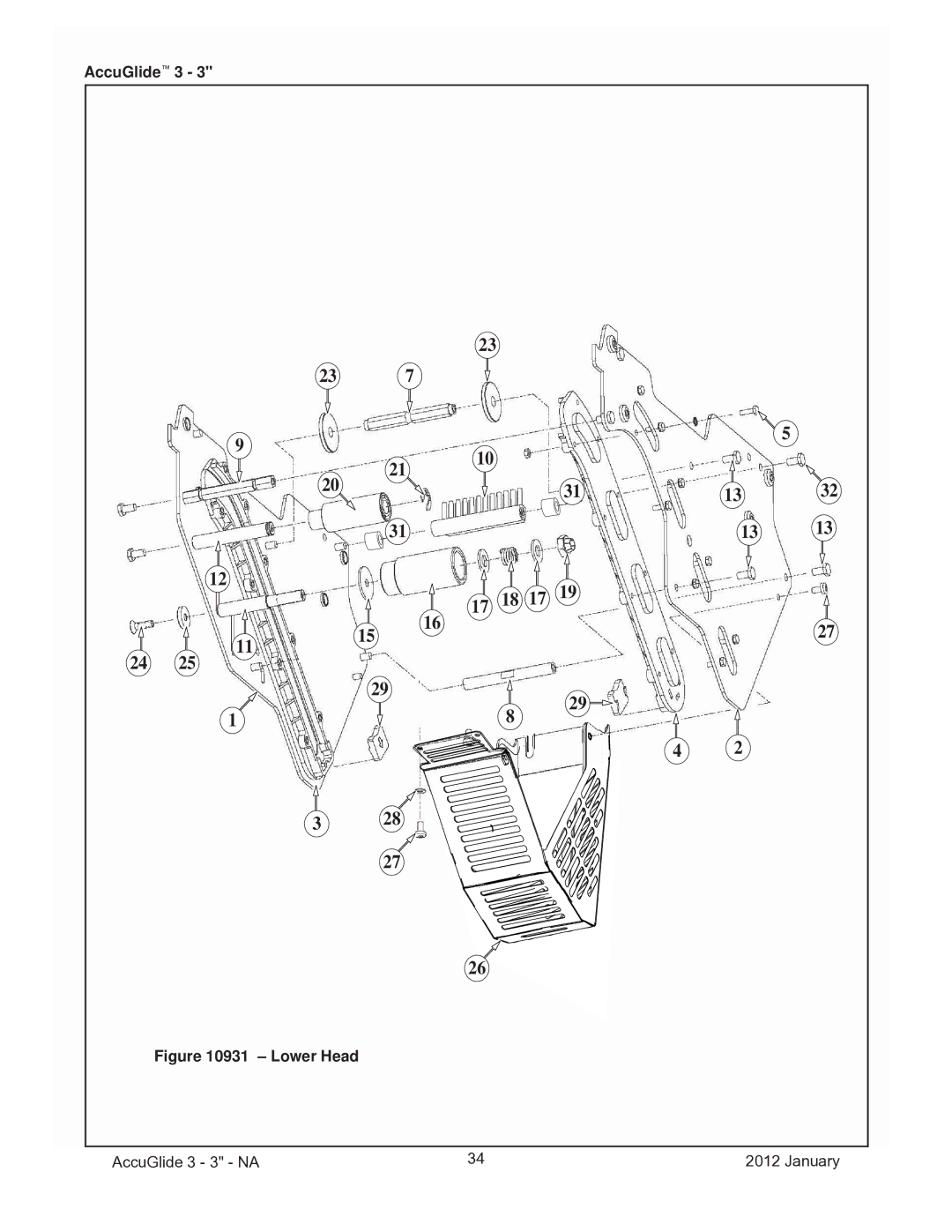 3M 40800 operating instructions Lower Head AccuGlide 3 3 NA January 