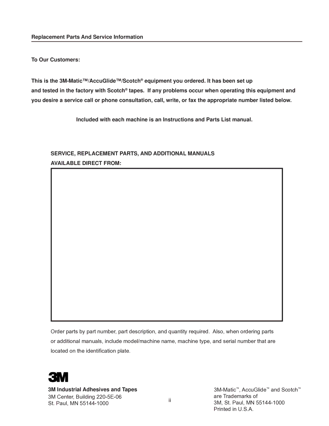 3M 40800 operating instructions 3M-Matic , AccuGlide and Scotch 