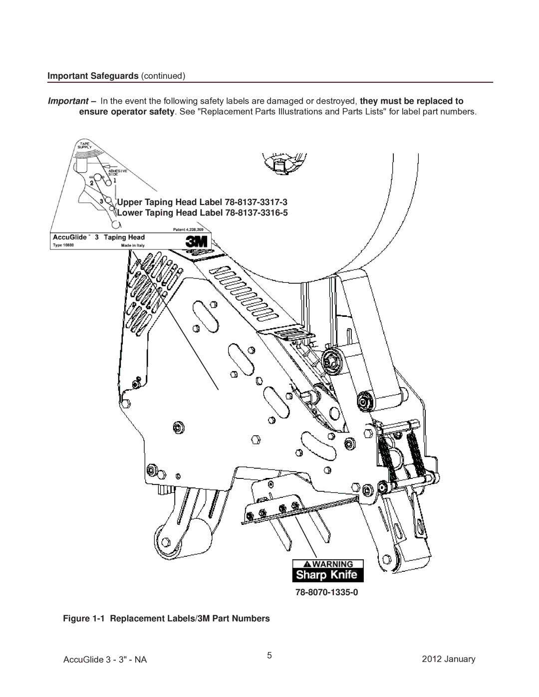 3M 40800 operating instructions Important Safeguards, Replacement Labels/3M Part Numbers 