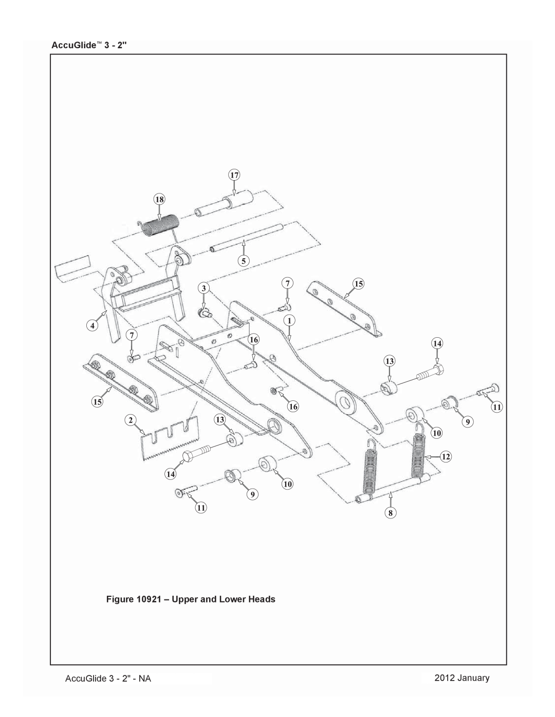 3M 40800 operating instructions Upper and Lower Heads, AccuGlide 3 - 2 - NA, January 