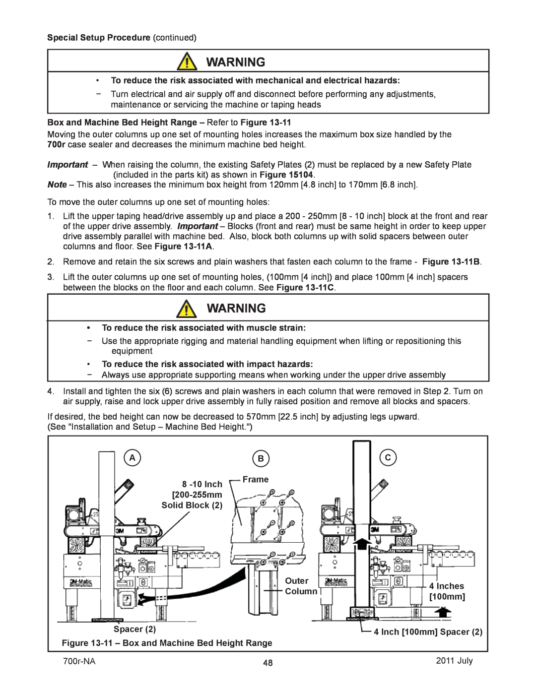 3M 40800 operating instructions Special Setup Procedure continued 