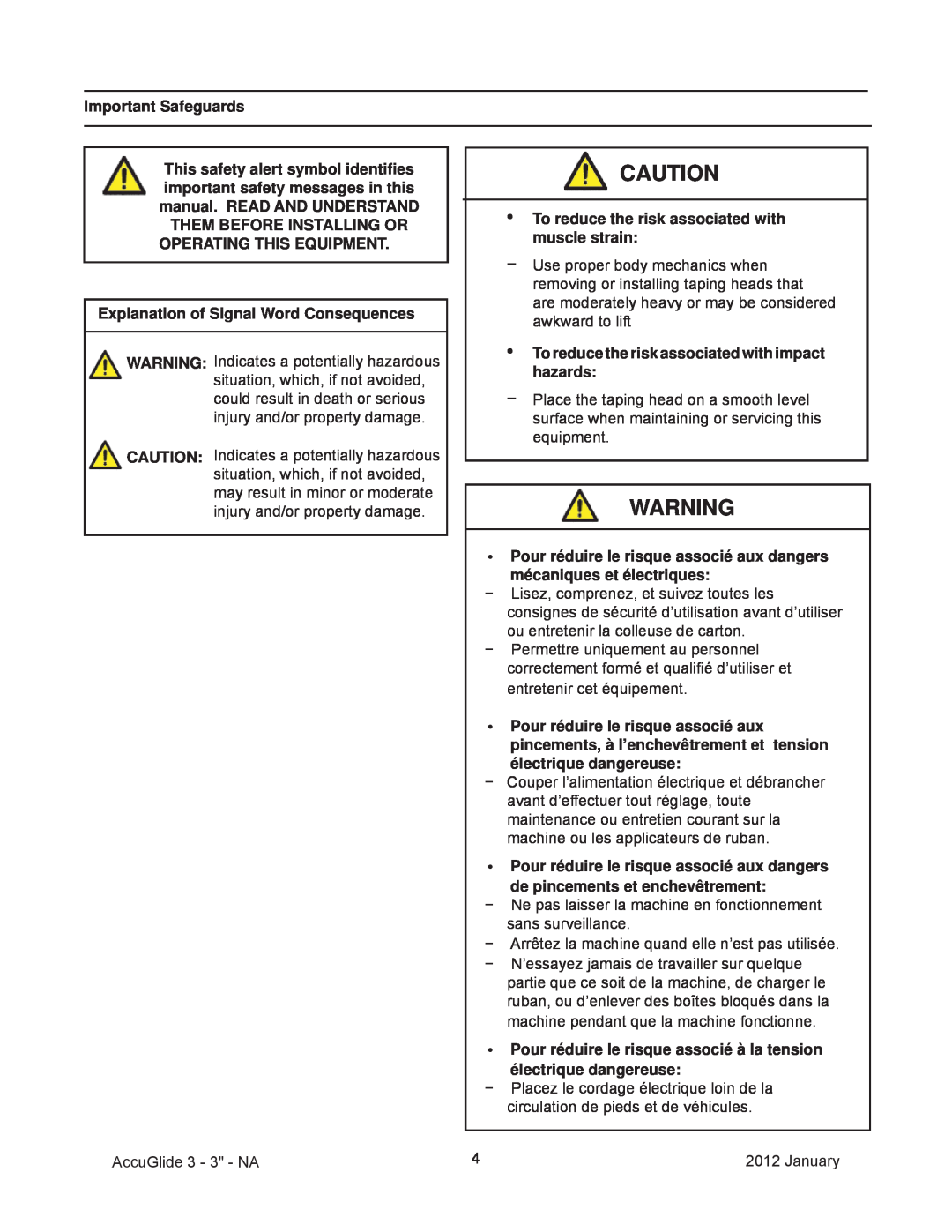 3M 40800 Important Safeguards, Operating This Equipment, Explanation of Signal Word Consequences, électrique dangereuse 
