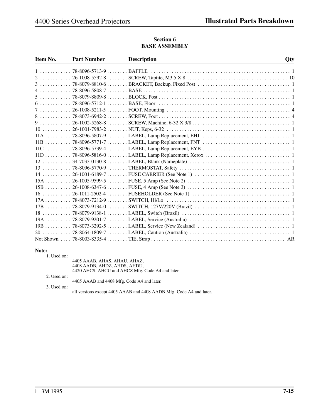 3M 4410, 4420, 4415, 4408, 4407, 4405, 4406 manual AAAB, AHAS, AHAU, Ahaz AADB, AHDZ, AHDS, Ahdu 