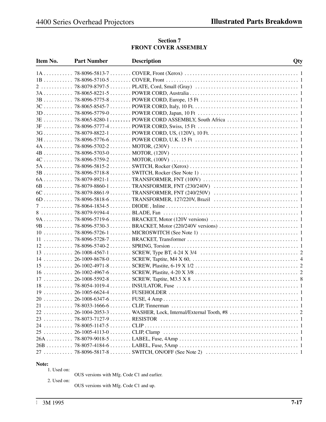 3M 4420, 4415, 4408, 4407, 4405, 4410, 4406 manual SCREW, Plastite, 4-20 X 3/8 