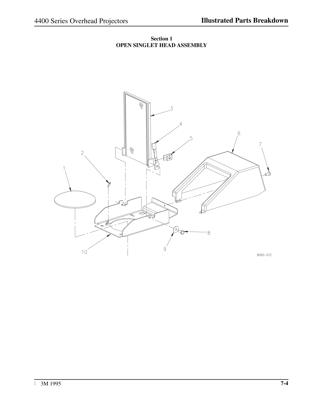 3M 4415, 4420, 4408, 4407, 4405, 4410, 4406 manual Open Singlet Head Assembly 