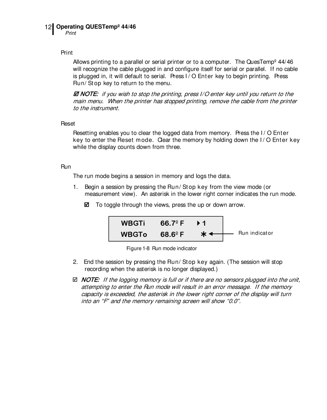 3M 44, 46 user manual Print, Reset, Run 