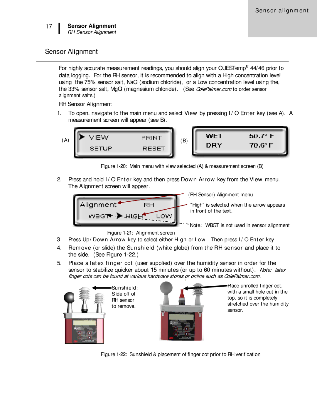 3M 46, 44 user manual RH Sensor Alignment 