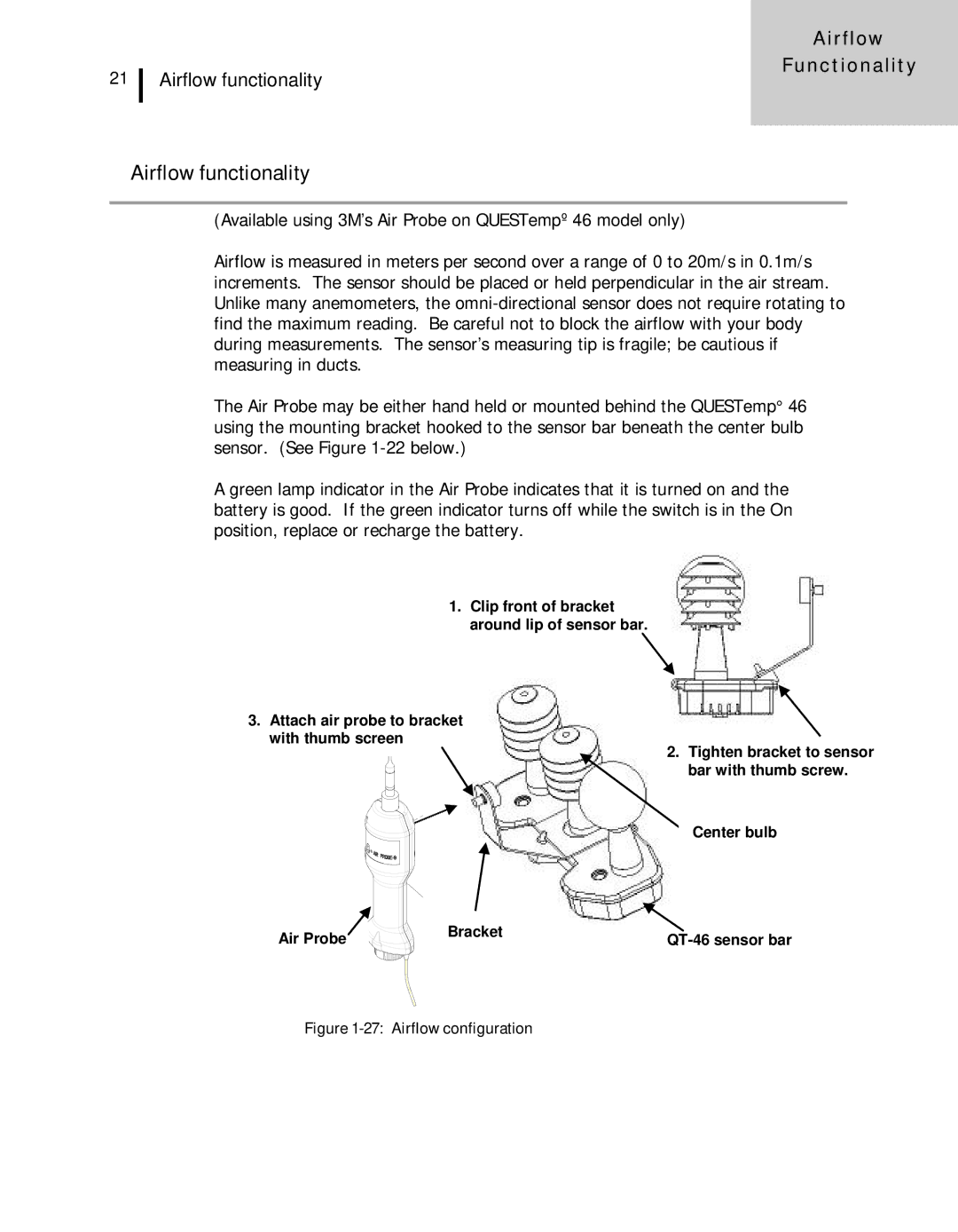 3M 46, 44 user manual Airflow functionality, Airflow Functionality 