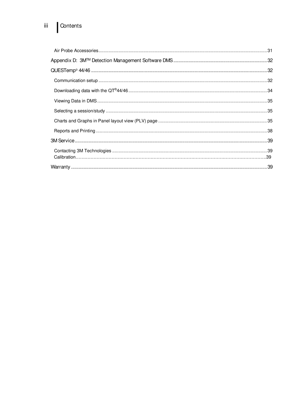 3M 46, 44 user manual Iii 