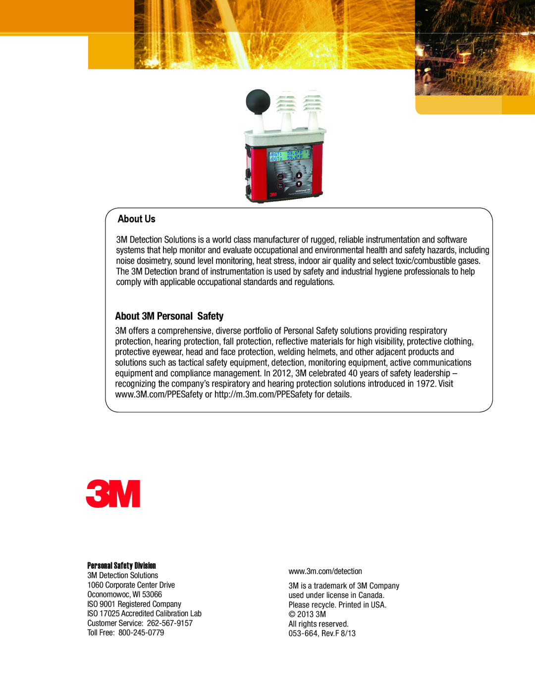 3M 44, 46 user manual About Us, About 3M Personal Safety 