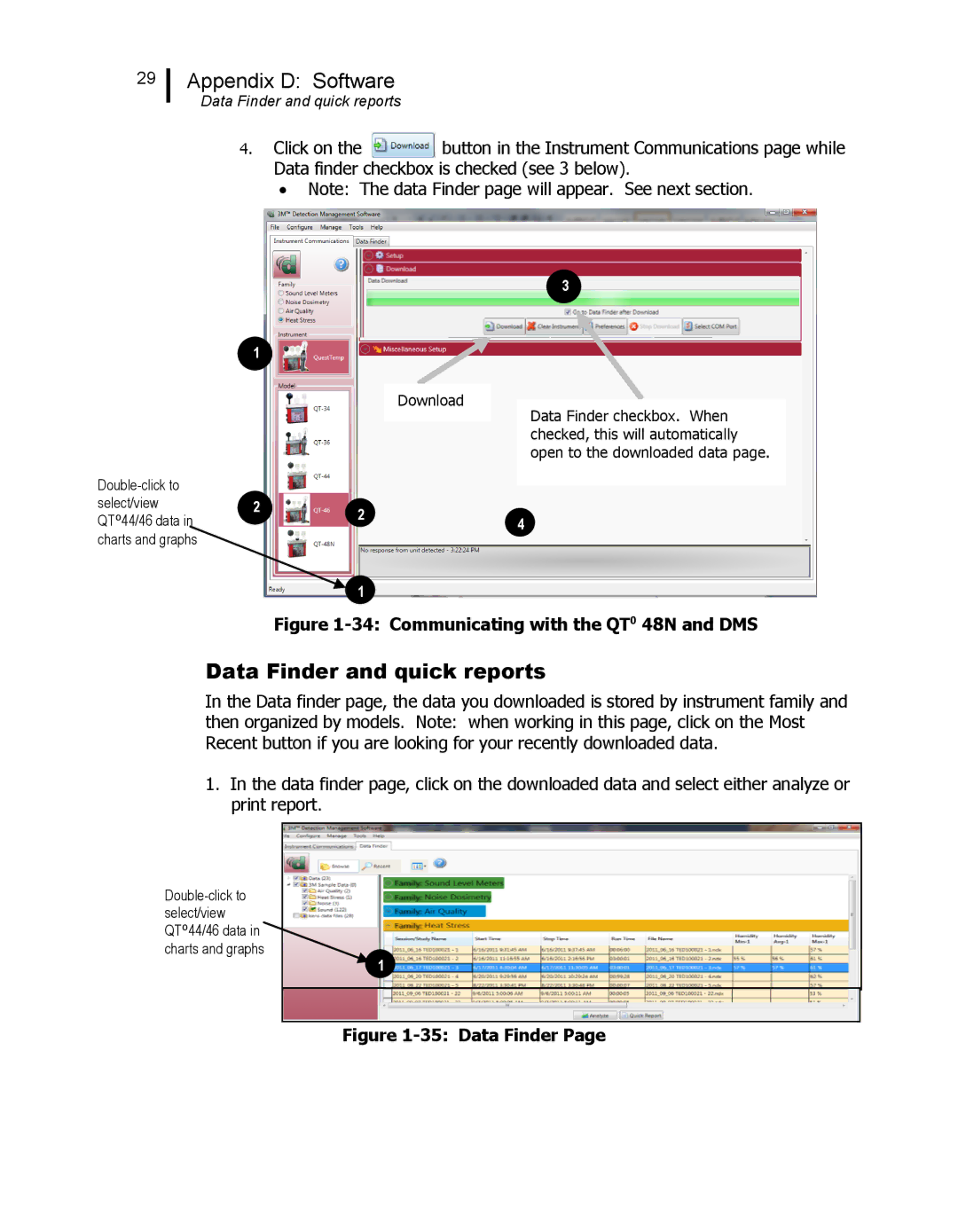 3M user manual Data Finder and quick reports, Communicating with the QT⁰ 48N and DMS 