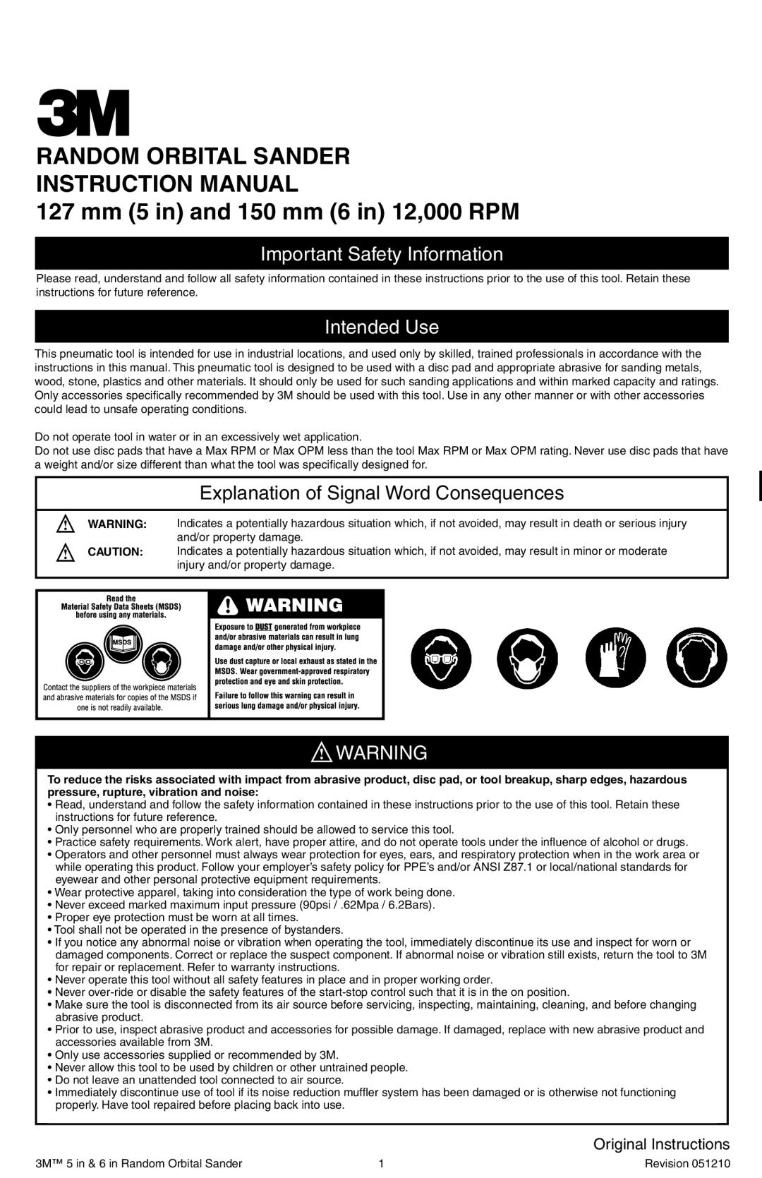 3M 51210 instruction manual Important Safety Information, Intended Use 