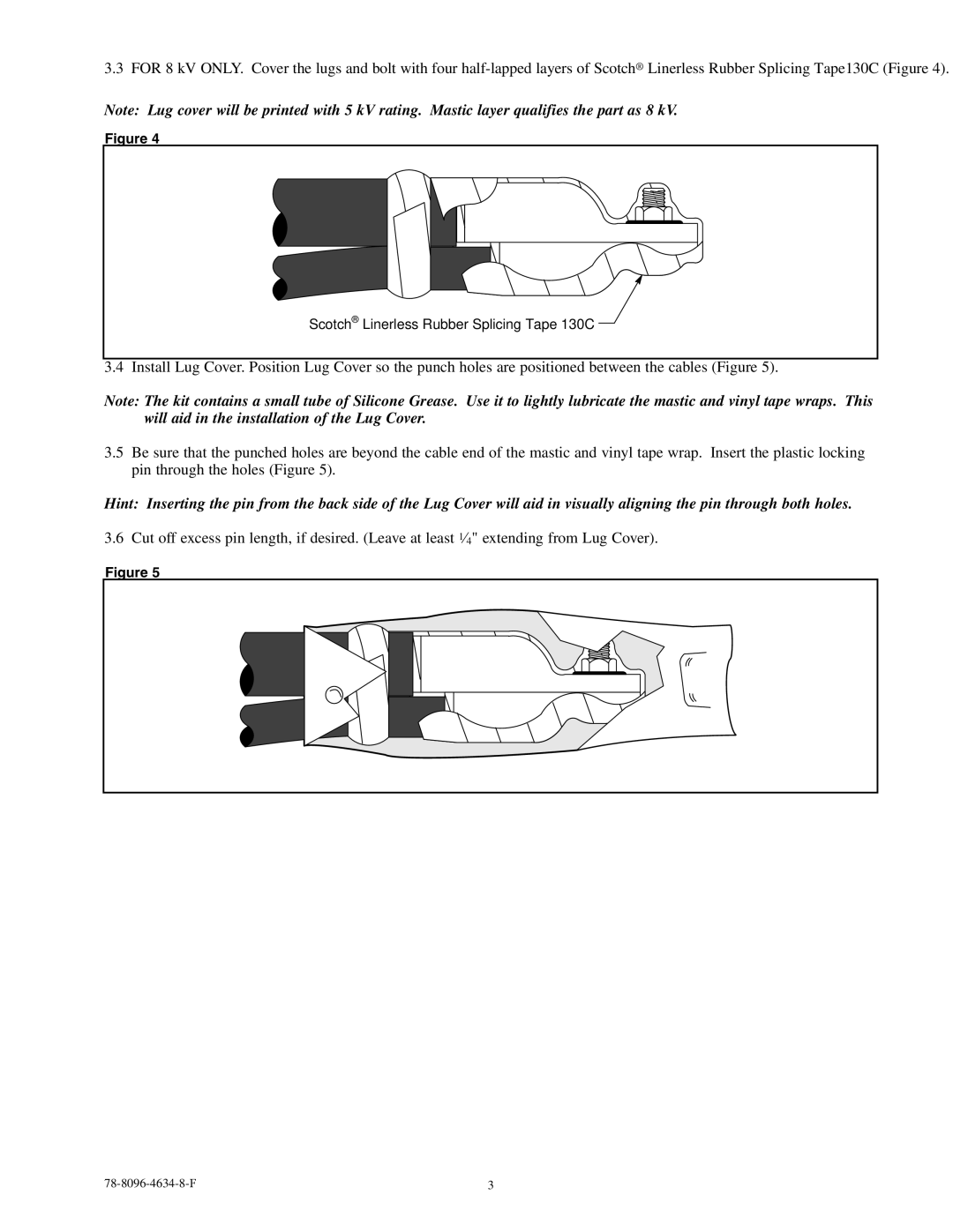 3M 5318, 5319, 5317, 5316 instruction sheet Scotch Linerless Rubber Splicing Tape 130C 