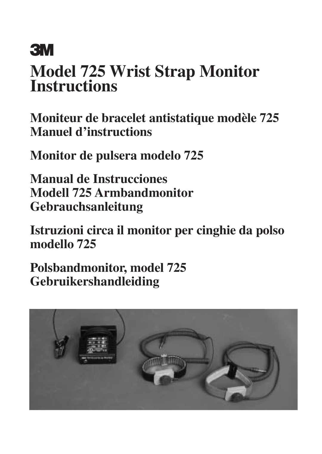 3M manual Model 725 Wrist Strap Monitor Instructions 