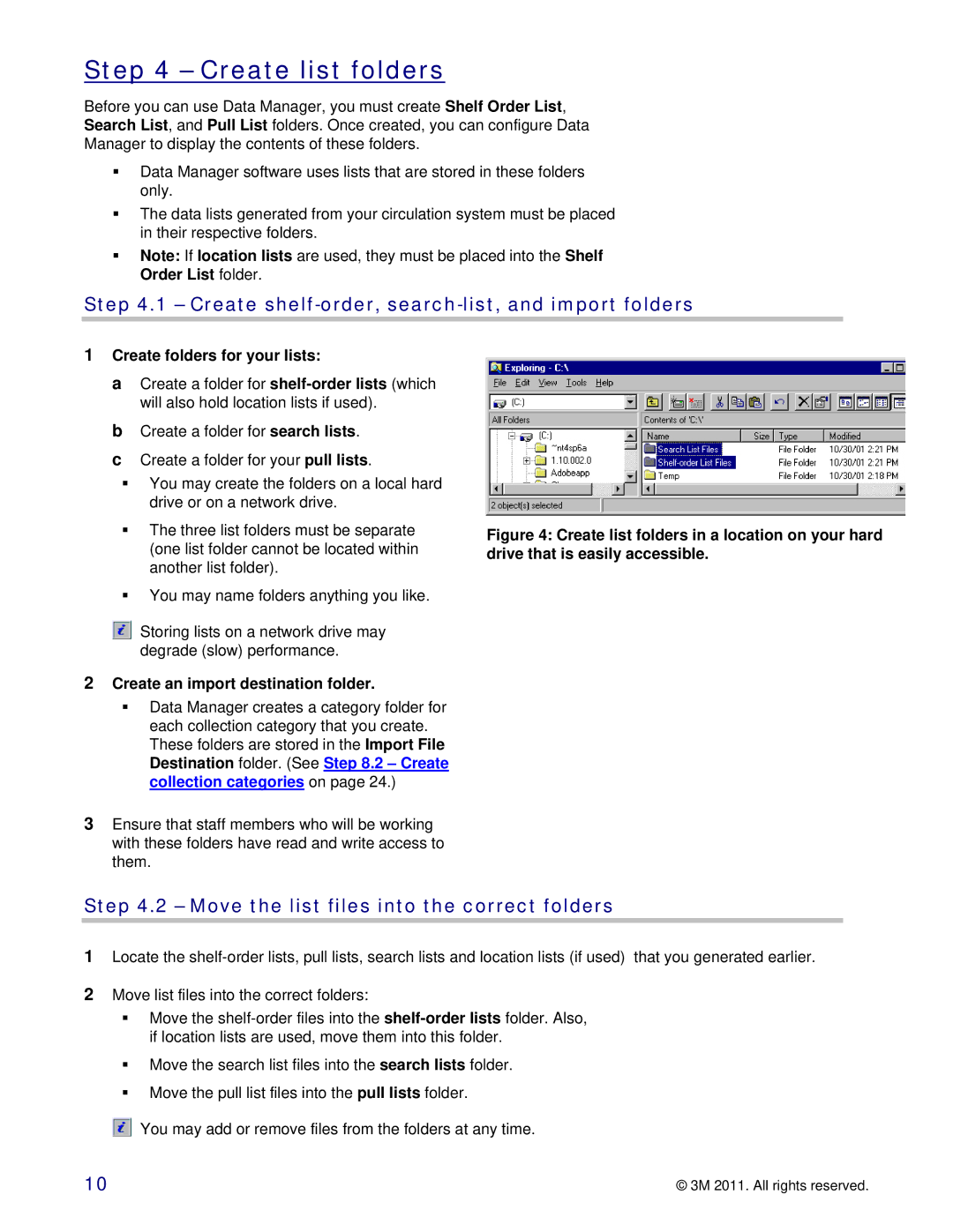 3M 747 setup guide Create list folders, Create shelf-order, search-list, and import folders, Create folders for your lists 