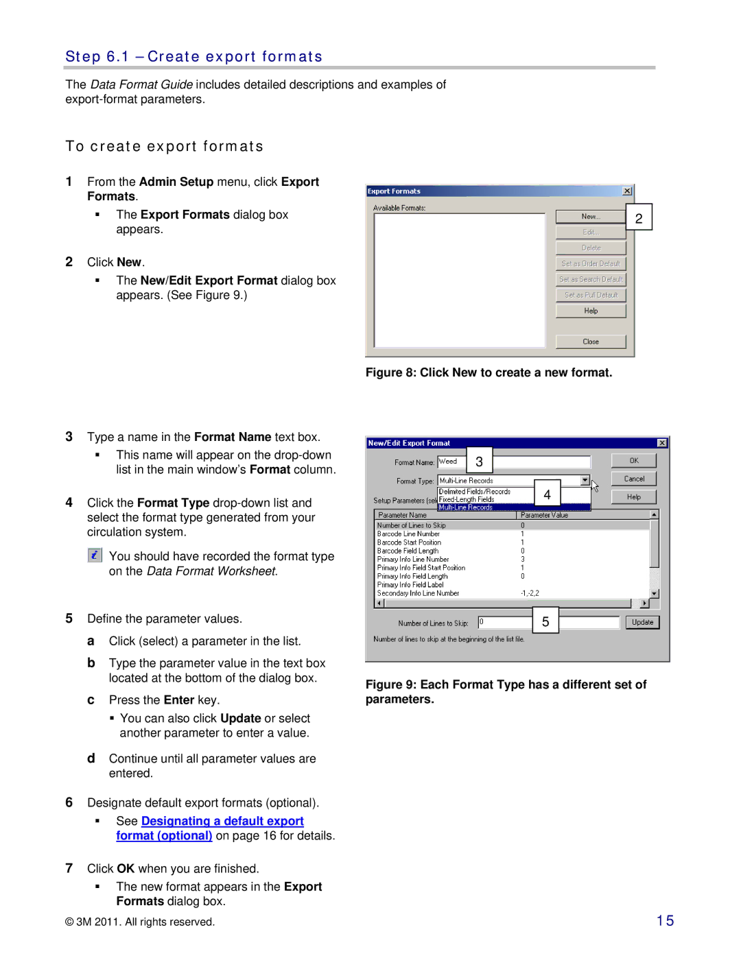 3M 747 setup guide Create export formats, To create export formats, New/Edit Export Format dialog box appears. See Figure 