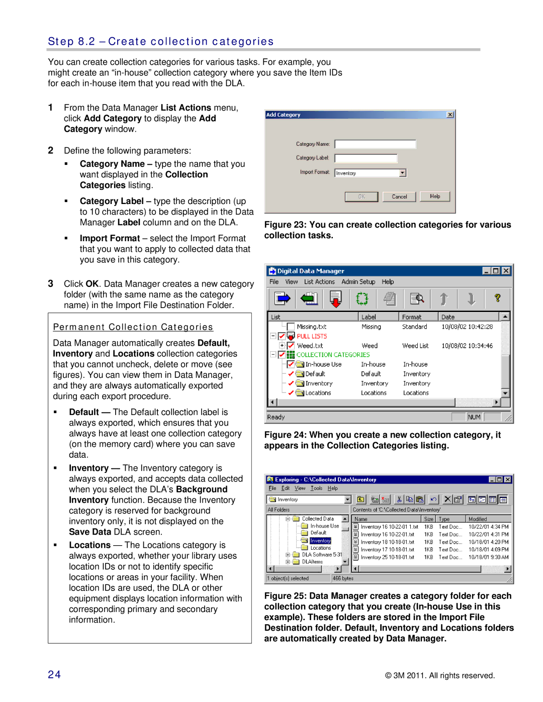 3M 747 setup guide Create collection categories, Permanent Collection Categories 