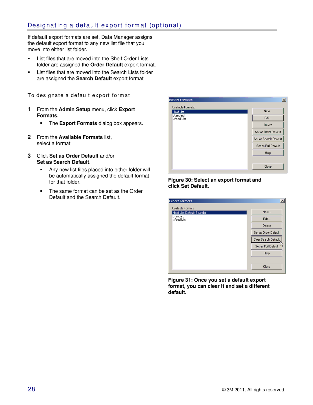 3M 747 setup guide Designating a default export format optional, To designate a default export format 