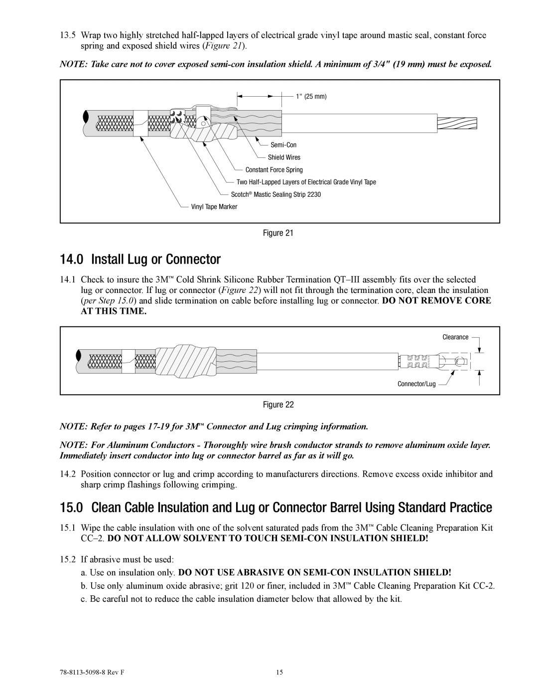 3M 7620-T-95 manual Install Lug or Connector 