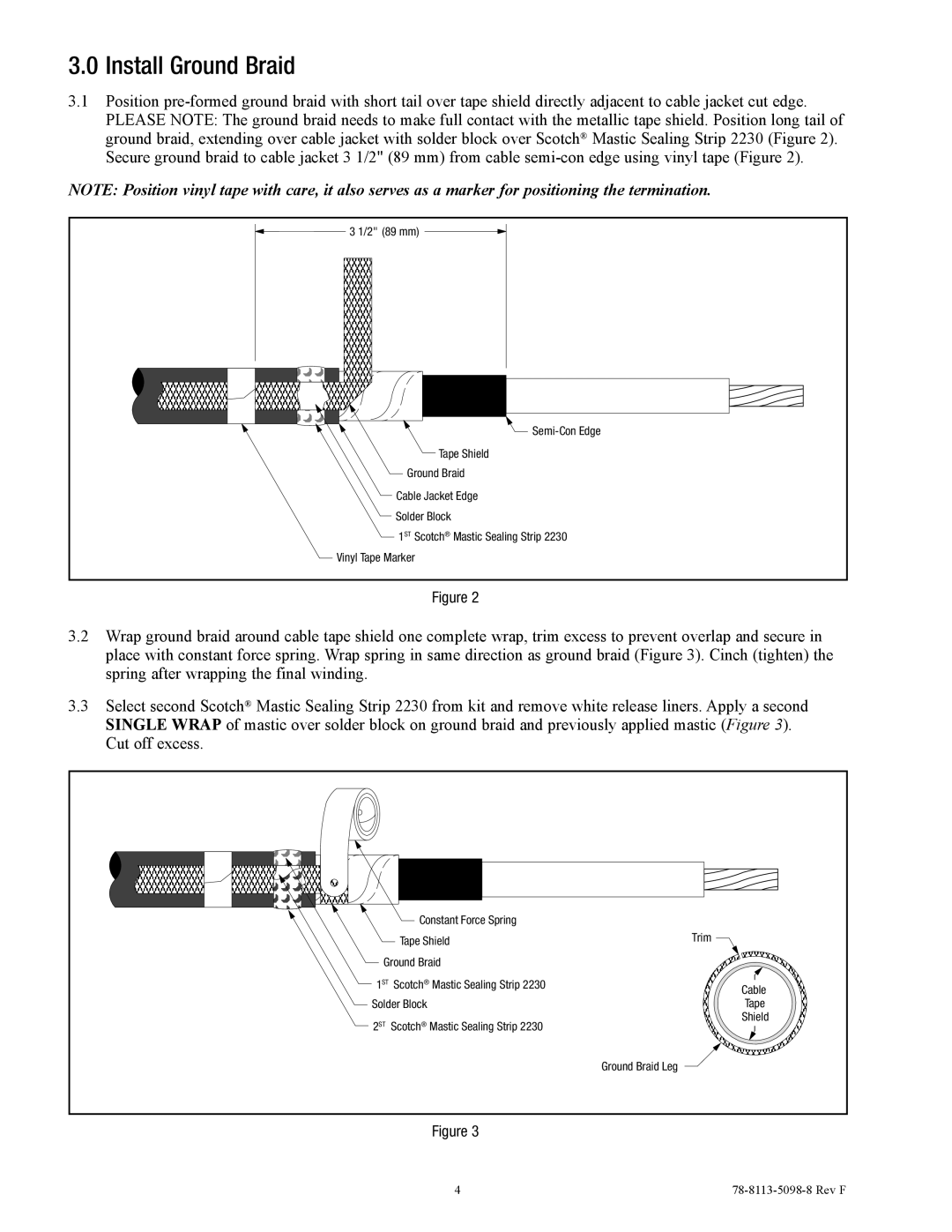 3M 7620-T-95 manual Install Ground Braid 