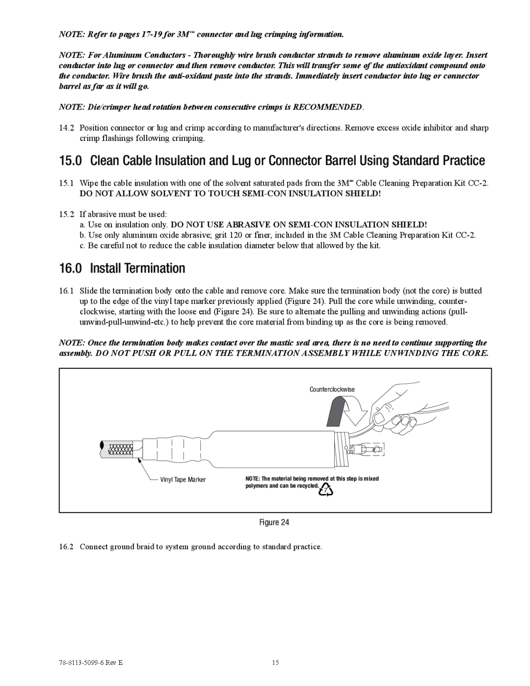 3M 7626-T-110, 7622-T-110, 7624-T-110, 7623-T-110, 7625-T-110 manual Polymers and can be recycled 