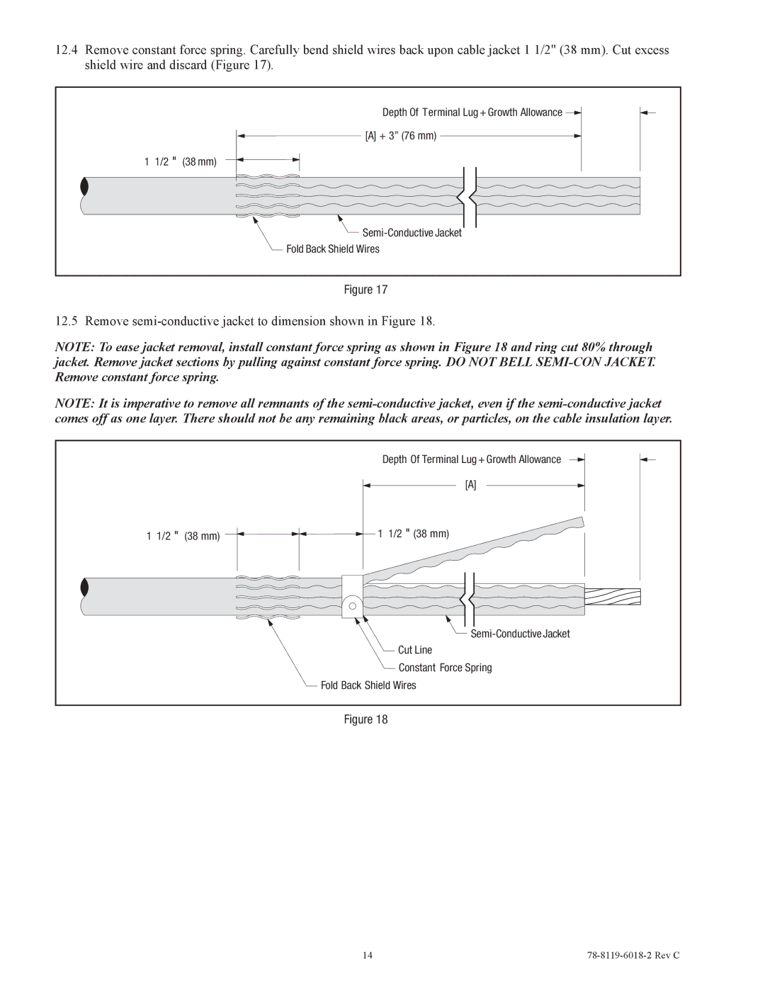 3M 7685-S-8 manual Remove semi-conductive jacket to dimension shown in Figure 