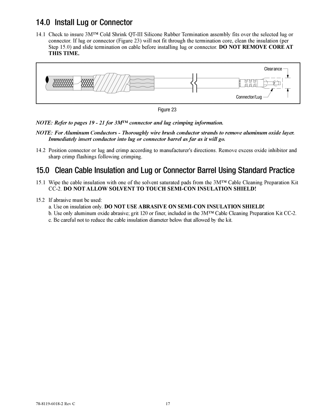 3M 7685-S-8 manual Install Lug or Connector 