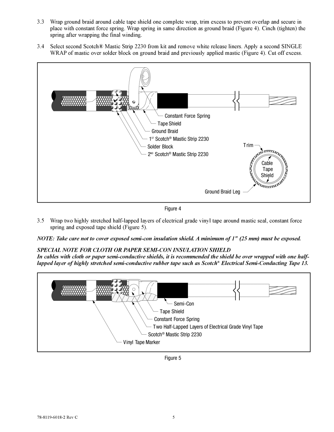 3M 7685-S-8 manual Special Note for Cloth or Paper SEMI-CON Insulation Shield 