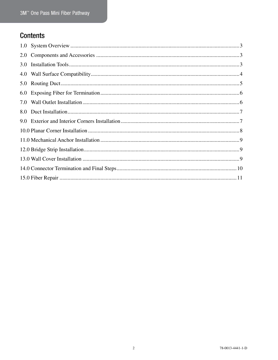 3M 78-0013-4441-1-D installation instructions Contents 