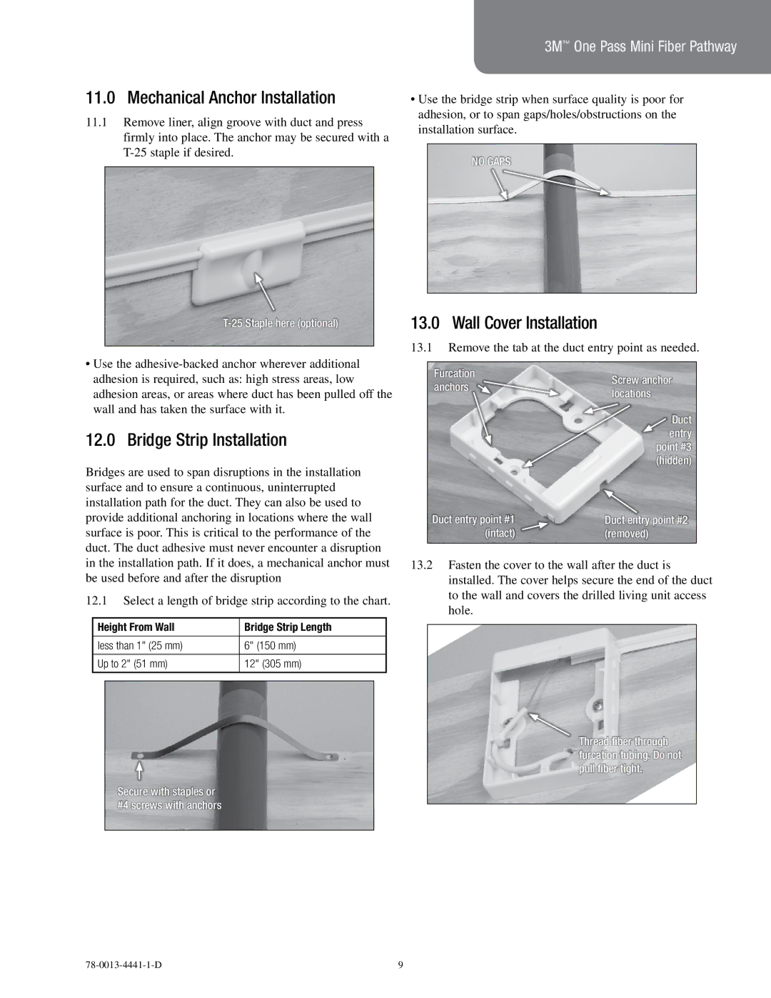 3M 78-0013-4441-1-D Mechanical Anchor Installation, Bridge Strip Installation, Wall Cover Installation 