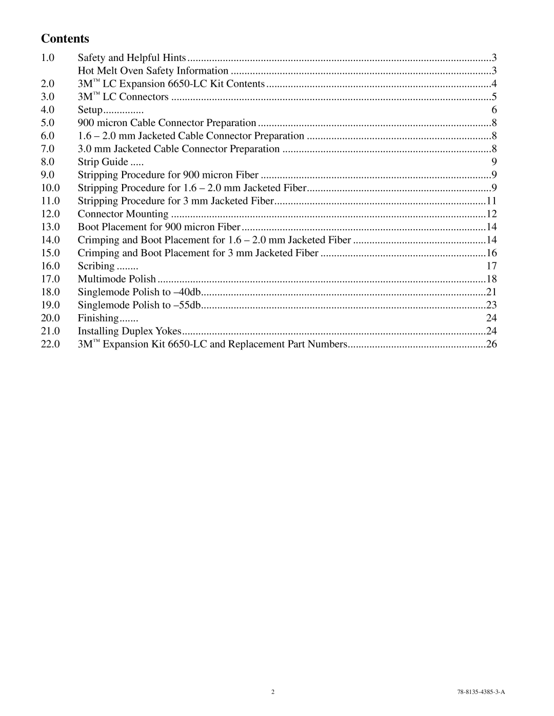 3M 78-8135-4385-3-A manual Contents 