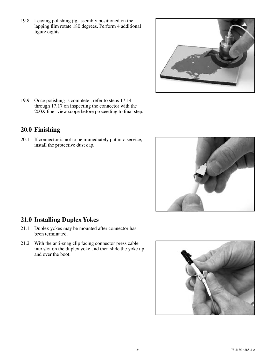 3M 78-8135-4385-3-A manual Finishing, Installing Duplex Yokes 