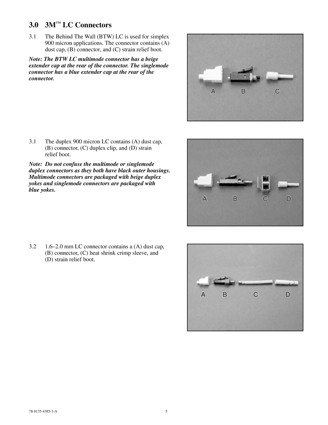 3M 78-8135-4385-3-A manual 3M LC Connectors, C D 
