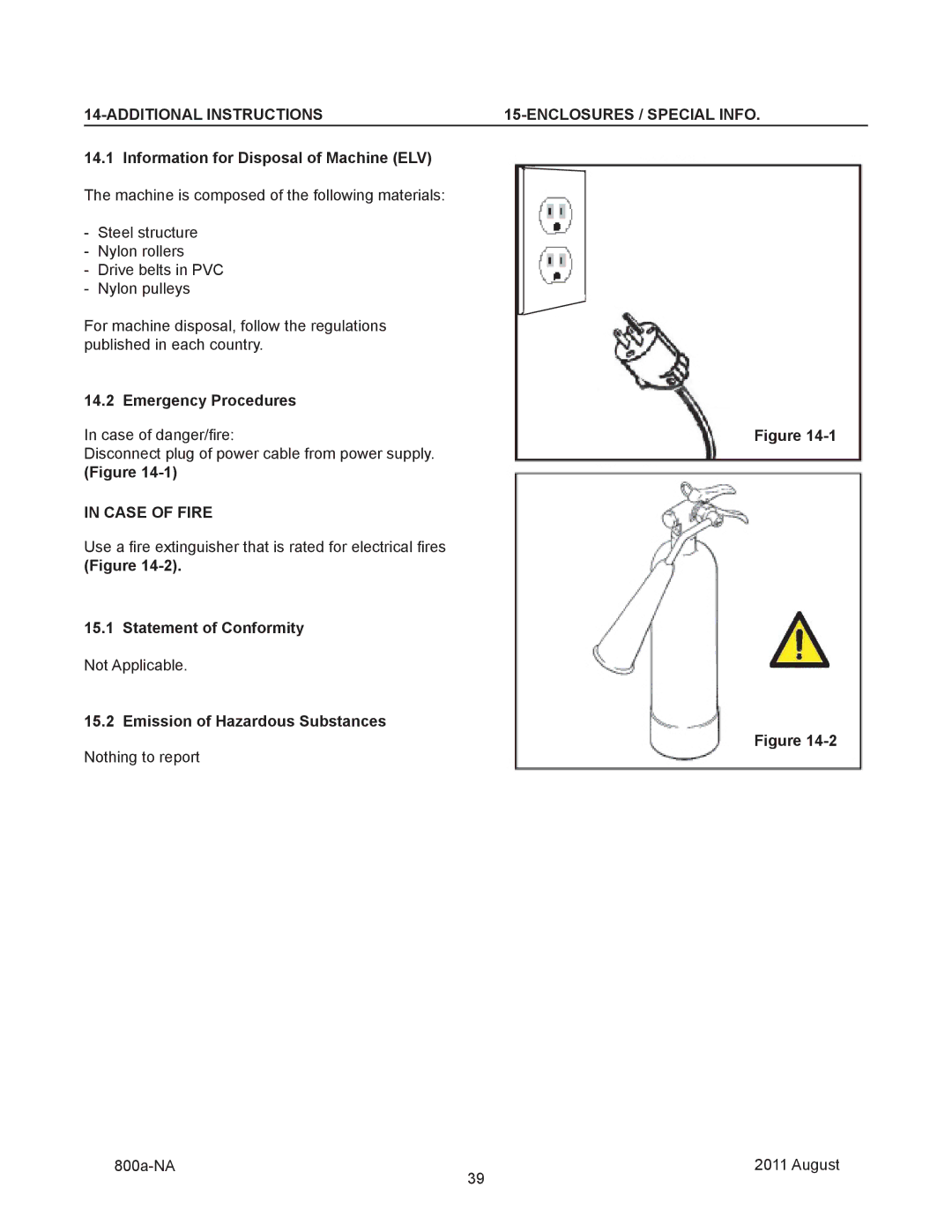 3M 800a manual Additional Instructions Enclosures / Special Info, Case of Fire 