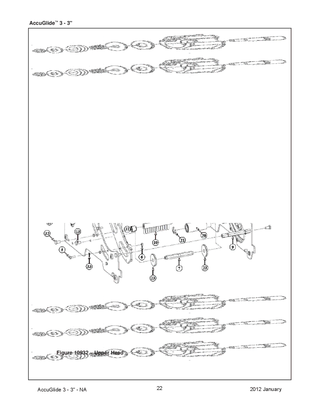 3M 800a3 manual AccuGlide 3, Upper Head 