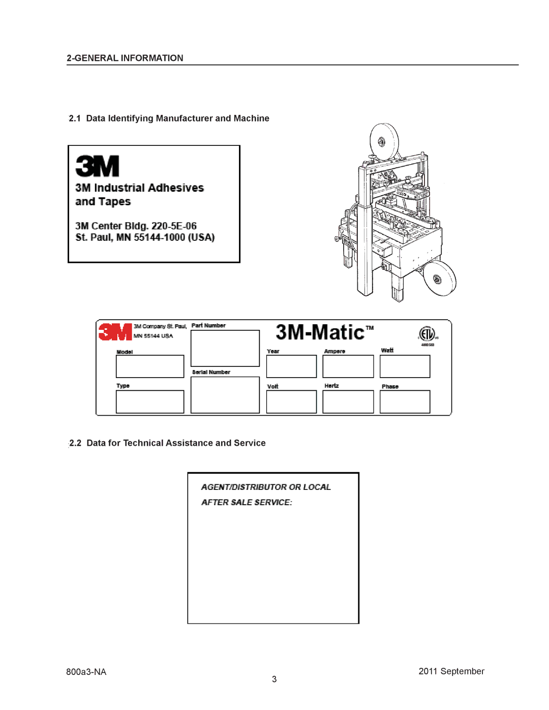 3M 800a3 manual General Information 