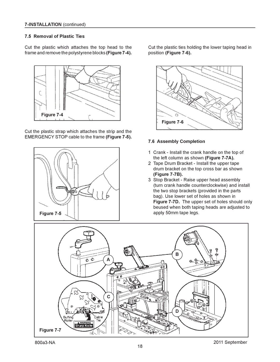 3M manual Installation Removal of Plastic Ties, Assembly Completion, 800a3-NA September 