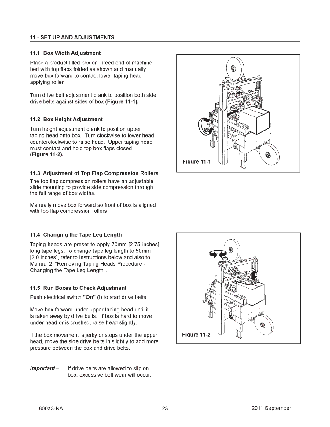 3M 800a3 manual SET UP and Adjustments 