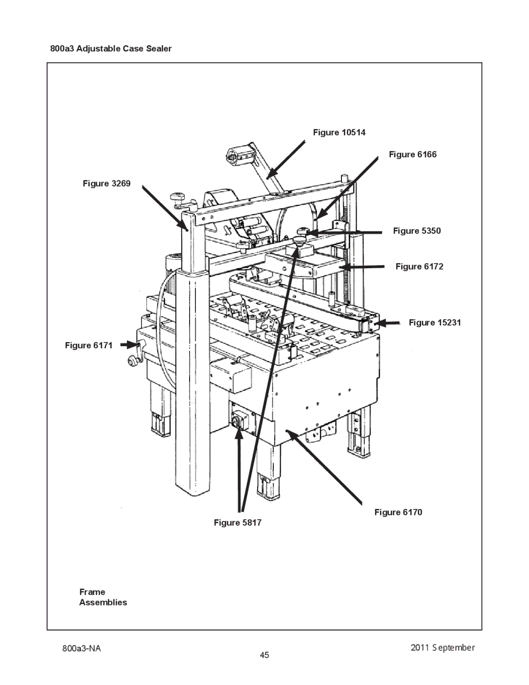 3M manual 800a3 Adjustable Case Sealer Frame Assemblies 