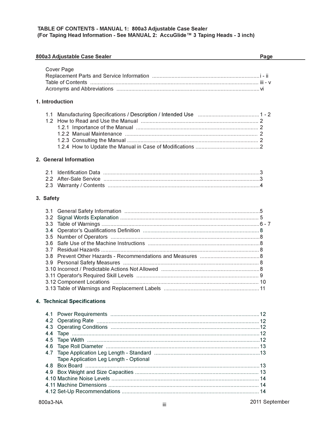 3M 800a3 manual Introduction, General Information, Safety 