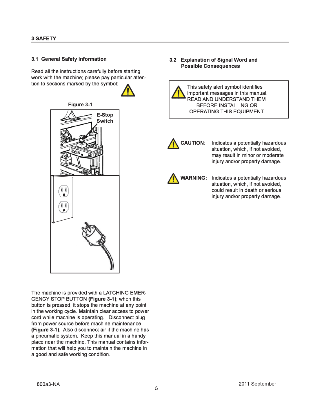 3M 800a3 manual General Safety Information, Figure E-Stop Switch 