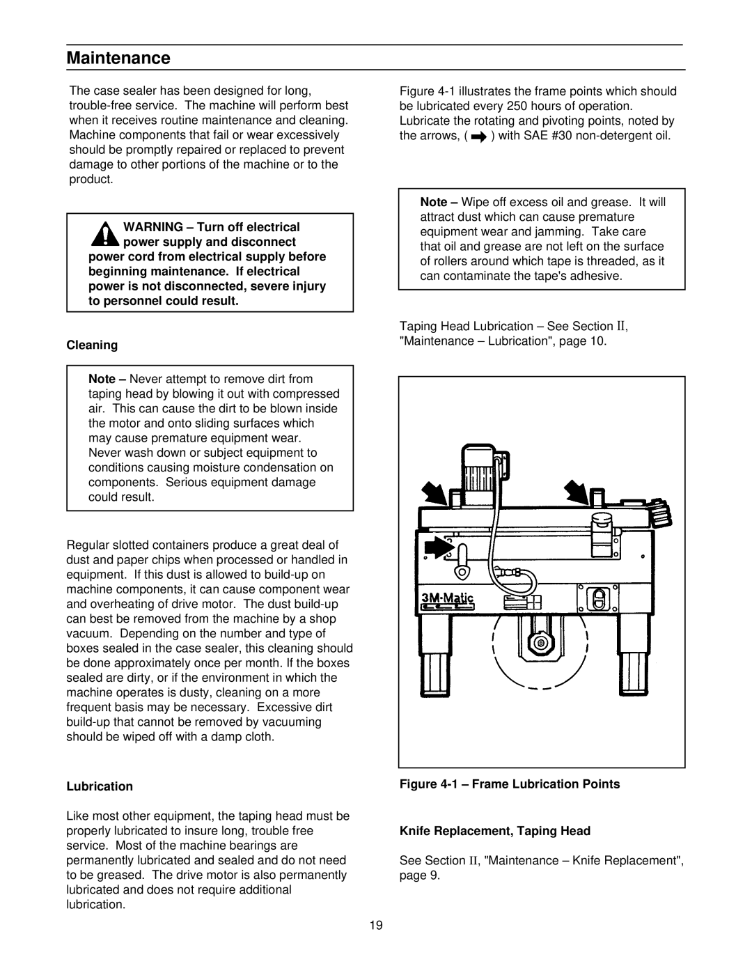 3M 800ab 39600 manual Maintenance, Lubrication 